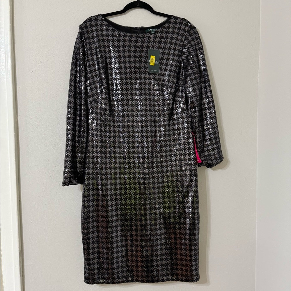 Lauren Ralph Lauren Metallic Long Sleeve Dress